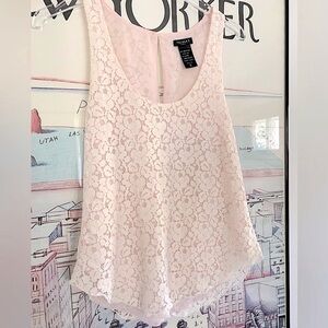 Talula lace tank with pink lining size XXS